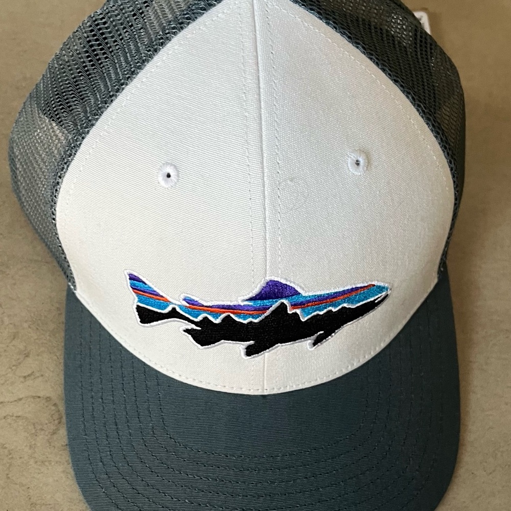 Patagonia Green and White Trucker Hat